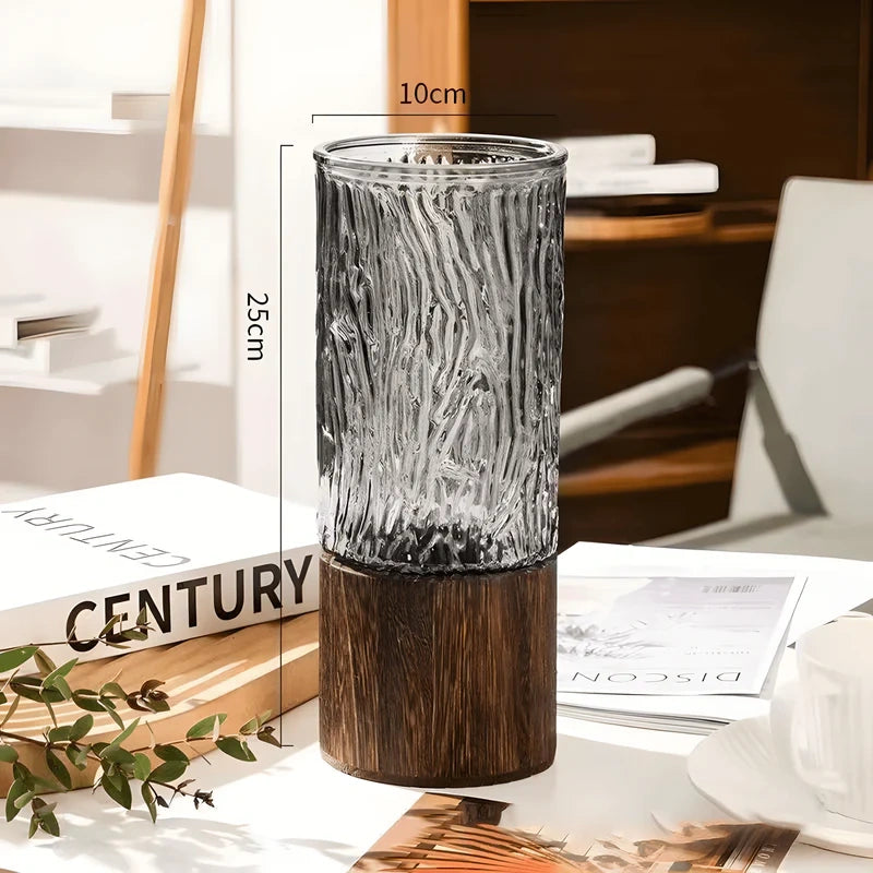 Vase with Round Wood Base