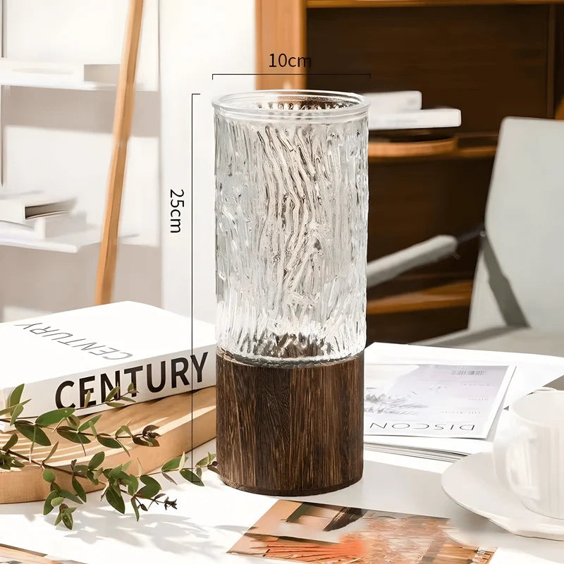 Vase with Round Wood Base