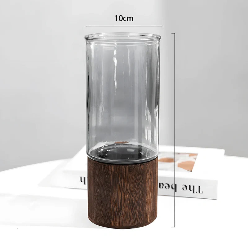 Vase with Round Wood Base