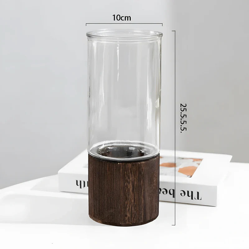 Vase with Round Wood Base